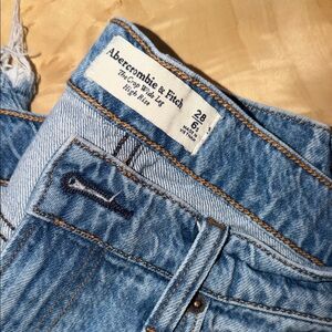 Abercrombie jeans denims the crop wide leg high rise 28 short (6s) light blue